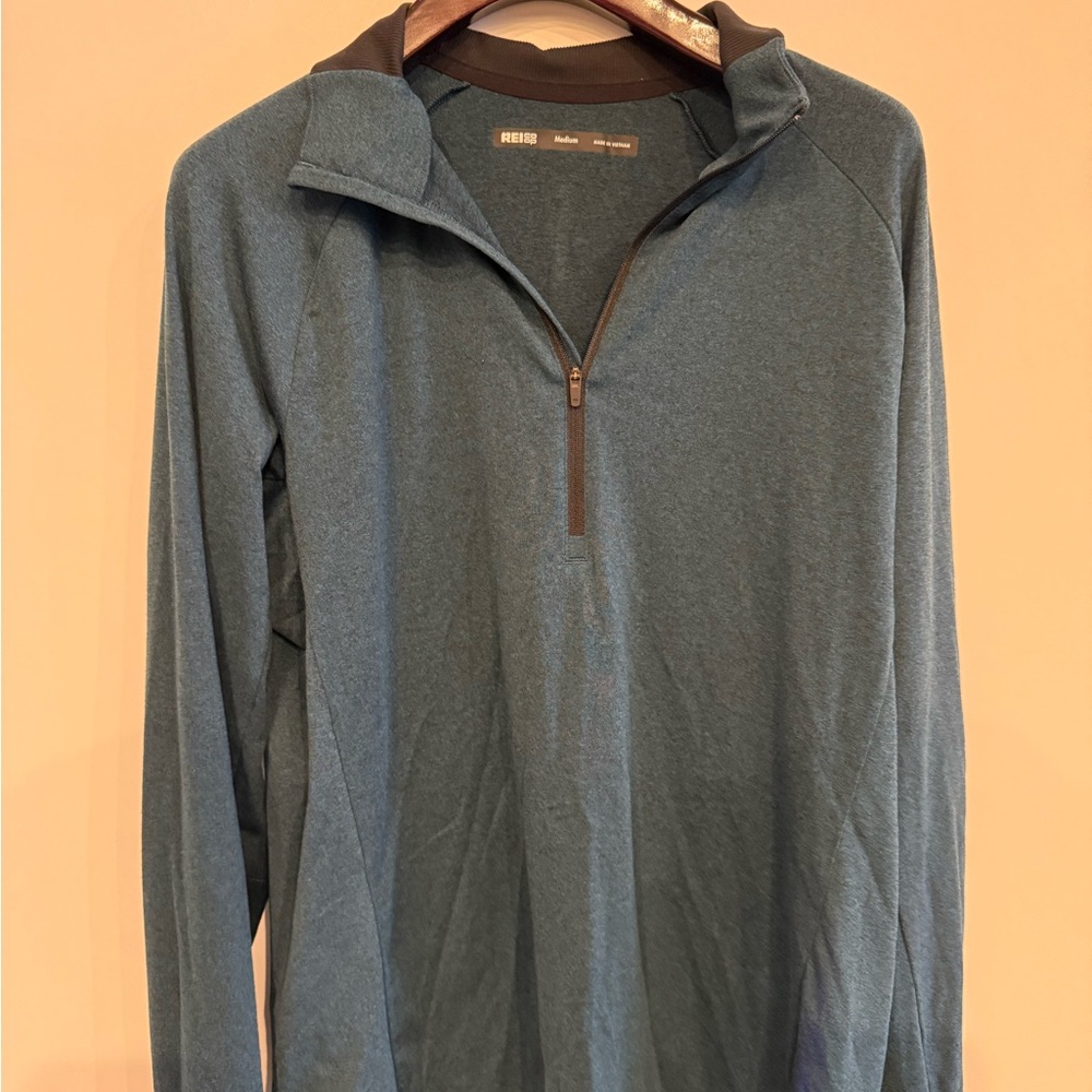 REI Men's Teal Zip-Up Sweater